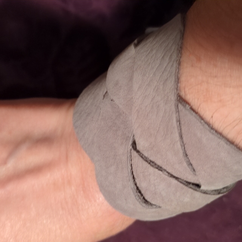Handmade Genuine Leather Love Knot Bracelet #08 Taupe Silver